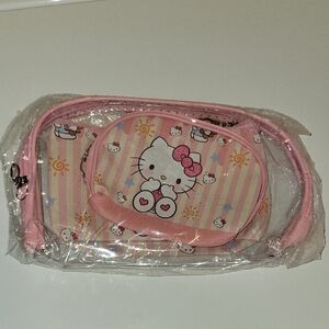 Hello Kitty Pink and Cream Striped 3 Pc. Bag Set